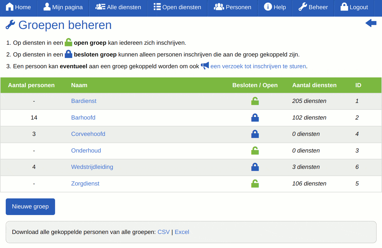 Screenshot - beheerder - Groepen beheren