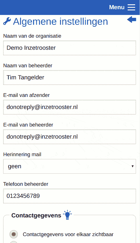 Screenshot - beheerder - Instellingen